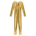 thumbnail image 6 of YONGHS Women's Shiny Holographic Unitard Costume Suits Bodysuits Catsuits Gold XL, 6 of 7