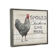 thumbnail image 3 of Stupell Industries Spoiled Chickens Live Here Phrase Graphic Art Luster Gray Floating Framed Canvas Print Wall Art, Design by The Saturday Evening Post, 3 of 6