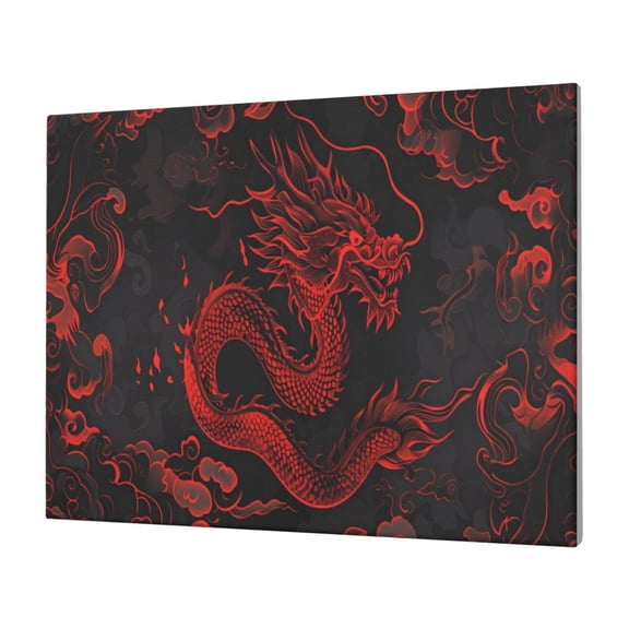 Logiee Red Dragon On Black Print Canvas Wall Art,Canvas Picture Prints with Frame, Wall Art Decorative,Canvas Decorative,Suitable for Living Room Bedroom Office Room 30x40