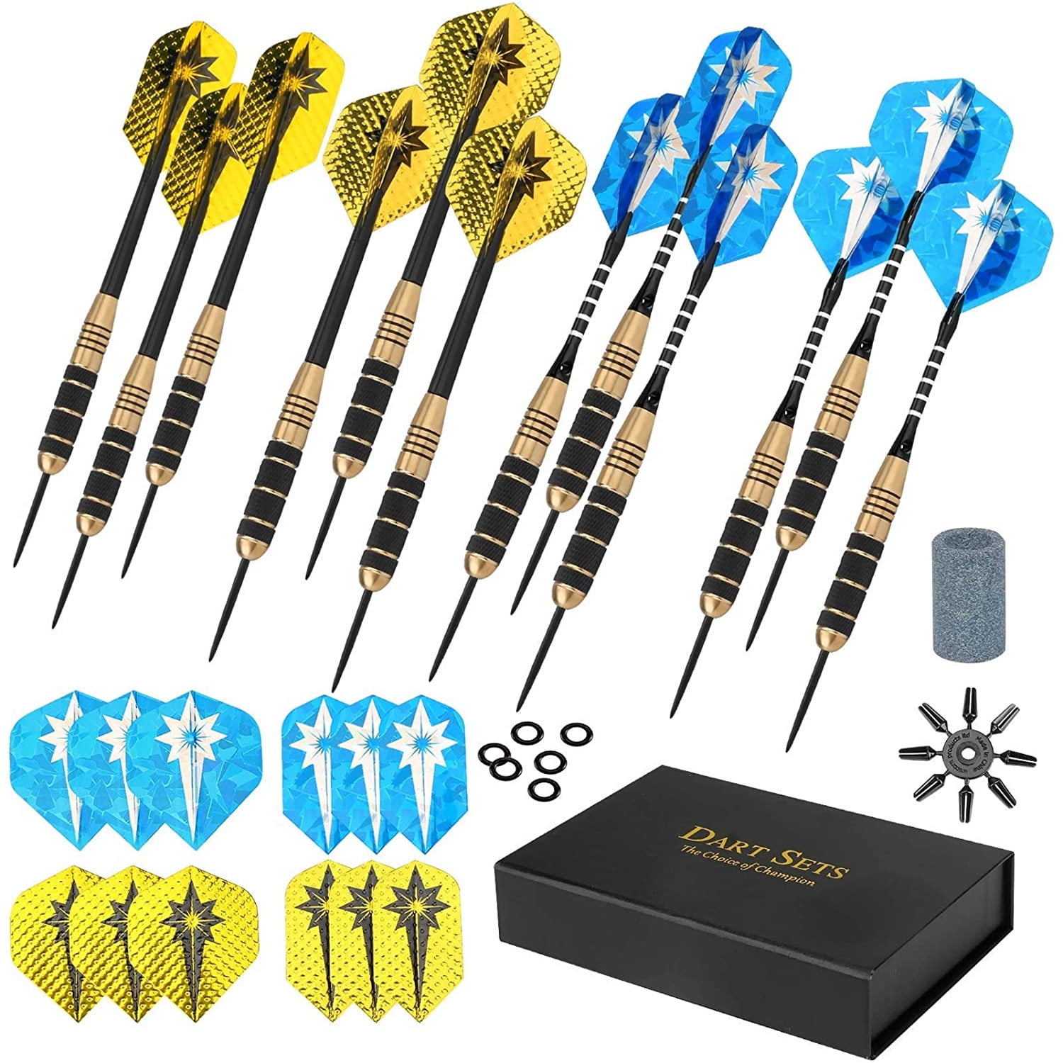 3 Pack 24g Steel Tip Professional Brass Barrel Darts Set with Dart set with tool 