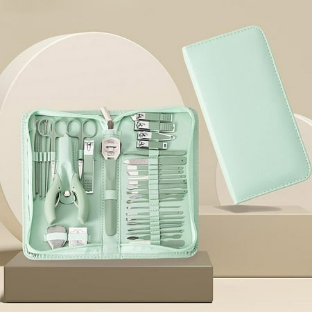 Lunxisen 21 Pcs Nail Clipper Set Men Women Nail Clippers Toenail Fingernail Cutters Personal Care Tools Manicure Pedicure with Travel Case Grooming Kit