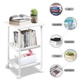 thumbnail image 6 of Topbuy 3-Tier Adjustable Rolling Under Desk Printer Cart with 3 Storage Shelves Printer Stand for home office White, 6 of 10