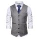 thumbnail image 4 of Chaqueta de Traje de Ocio de Bolsillo sin Cuello en V de Color Sólido sin Mangas, Trajes de Hombre de Ajuste Delgado para el Uso Formal Informal, 4 of 7