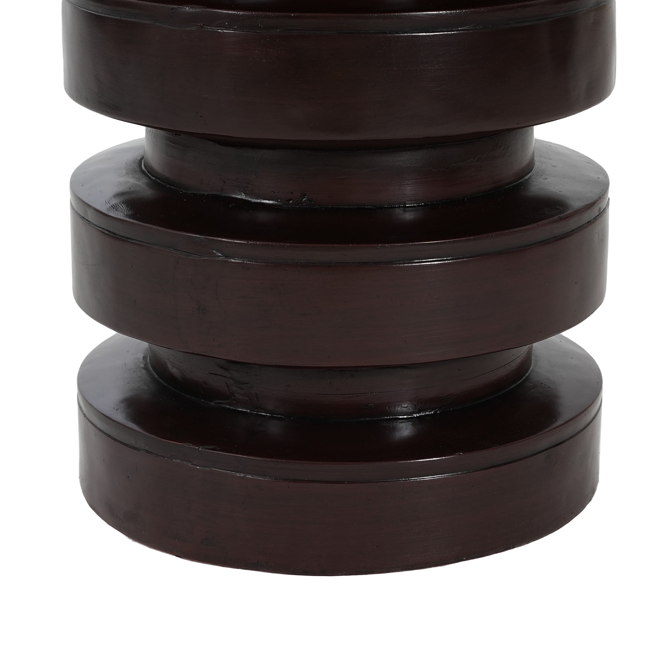 Christopher Knight Home 14.2" MGO Round Side Table, 3-Tier Indoor Outdoor Accent End Table, Brown