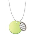 thumbnail image 1 of Delight Jewelry Acrylic 1" Disc Lime Green Imitation Pearl Best Mom Ever Charm Necklace, 1 of 4