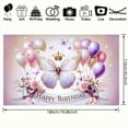 thumbnail image 5 of 1PC, 2D Flat, butterfly, balloon and flower dreamy birthday background, size 70.8x43.3inch polyester banner background cloth, indoor and outdoor photography, outdoor festivals and theme activities, n, 5 of 8