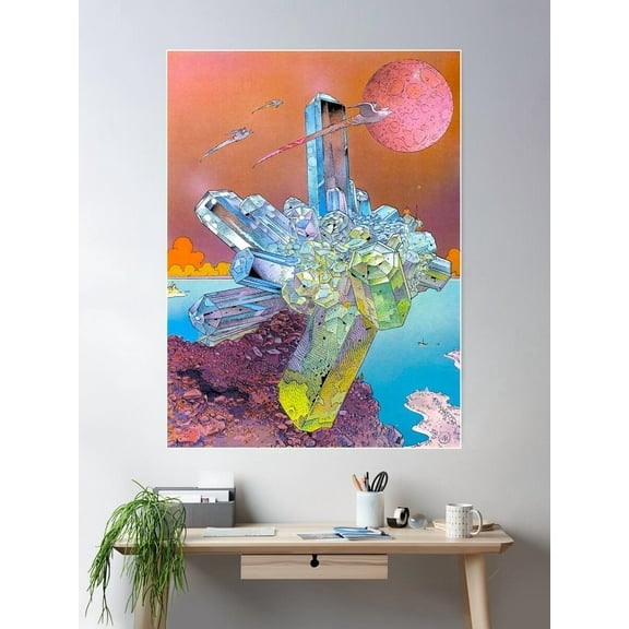 Moebius - Crystals Poster Wall Art, Modern Wall Decor For Living Room Bedroom, 8x12 UNFRAMED