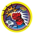 thumbnail image 1 of Superhero Comic Dinner Paper Plates 9" Birthday Party Decor Tableware 8pc/pk, 1 of 1