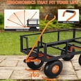 thumbnail image 4 of GARVEE Heavy Duty Steel Garden Cart,500lbs Capacity Pullable Garden Wagon with 10" All-Terrain Wheels,for Gardening Soil, Tools, and Plant Transport,Black&Yellow, 4 of 7