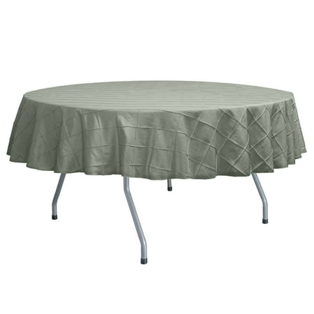 

Ultimate Textile Embroidered Pintuck Taffeta 60-Inch Round Tablecloth Aspen Mist
