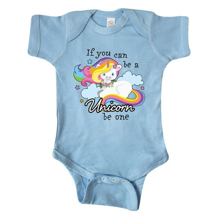 

Inktastic If you can be a Unicorn be One with Rainbow Unicorn in Cloud Gift Baby Boy or Baby Girl Bodysuit