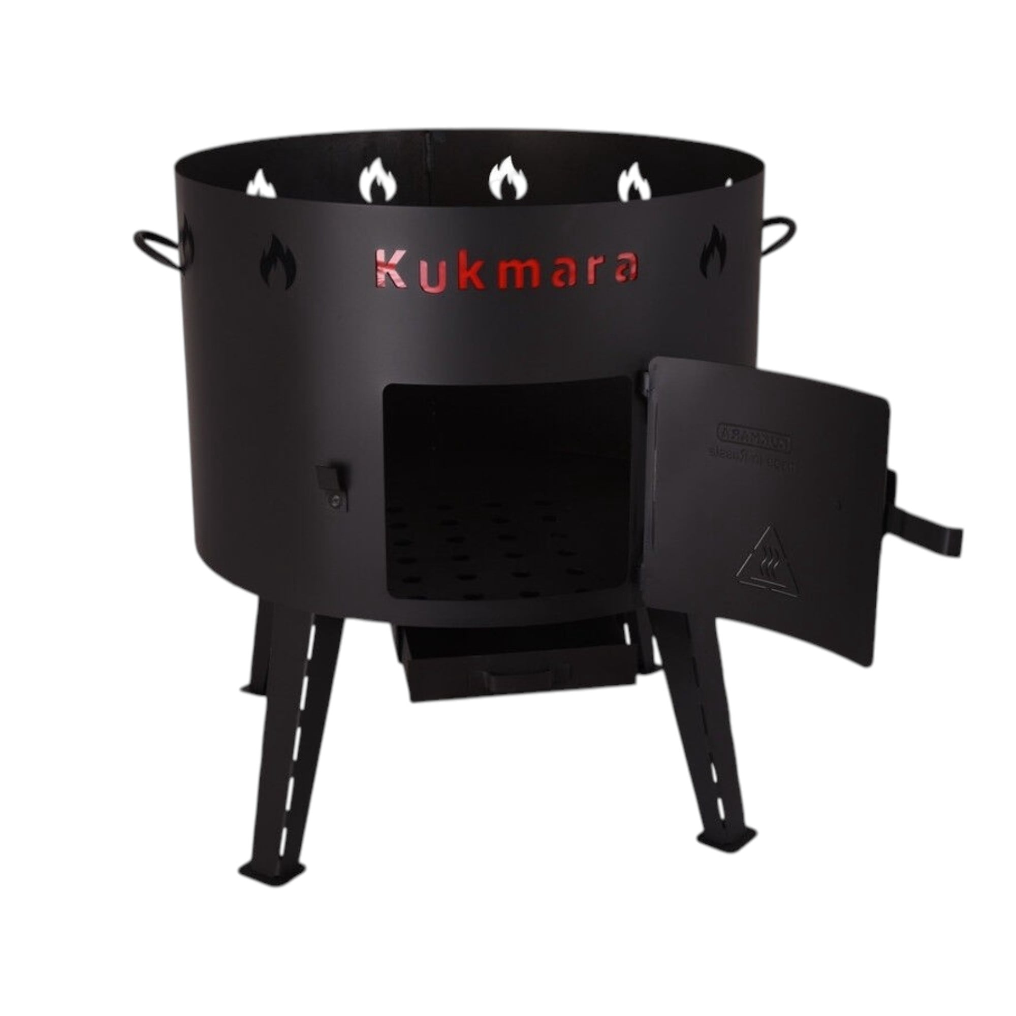 STPgoods Uchag for Kazan 12.7 Qt (12 L) Camping Stove Outdoor Oven Stove Wood Fire Oven Camping Furnace for Cauldron, Black