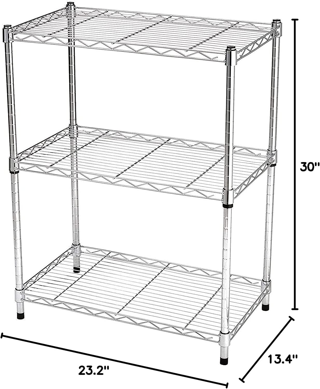 Zimtown 3 Tier Wire Shelving Rack Unit Storage Adjustable Metal Shelf, Capacity for 198 lbs
