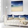 thumbnail image 3 of Designart Crystal Waters of Grand Cayman - Seashore Photo Throw Pillow - 18x18, 3 of 5