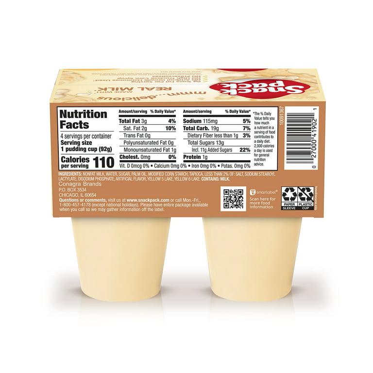 Snack Pack® Tapioca Pudding Cups, 4 ct / 3.25 oz - Kroger