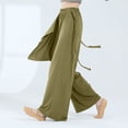 thumbnail image 4 of gbyLJF Womens Casual Pants 2024 Fashion Summer Thin Section Lounge Pants Elastic Waist Loose Comfy Wide Leg Pants A01_Green S, 4 of 6