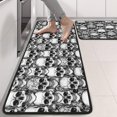 thumbnail image 2 of Kitchen Rugs Sets Of 2,Black White Skull Stack Pattern Anti Fatigue Kitchen Mat Rugs Non Slip Washable,Decorative Kitchen Floor Mats for Kitchen,Sink,Laundry,17"x47"+17"x47", 2 of 5