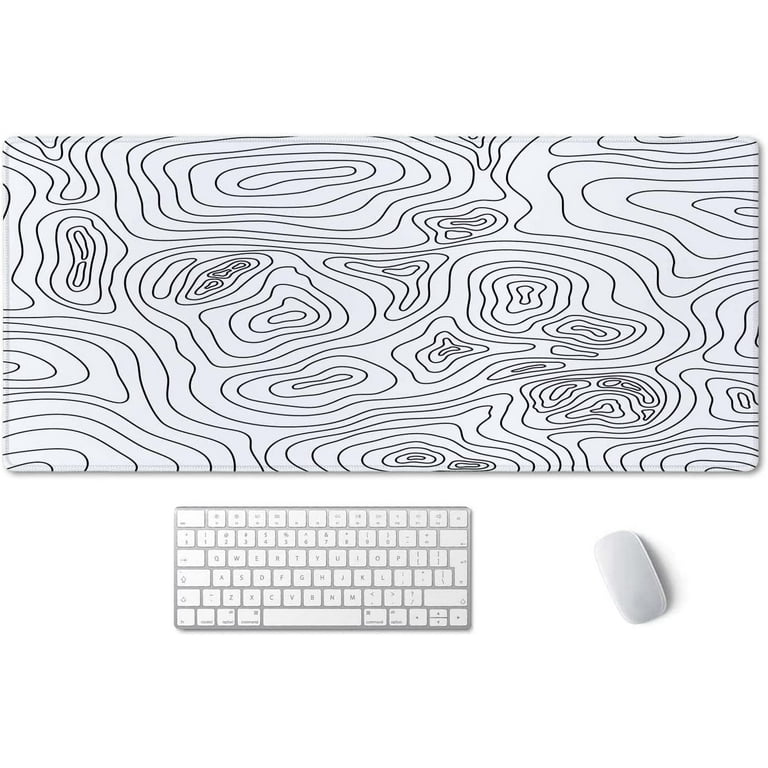 Topographic Mouse Pad, Extended Gaming Mouse Pad, Topographic Desk Mat  Laptop Waterproof Desk Decor Writing Pad for Work, Game, Office, Home 