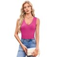 thumbnail image 3 of Womens Summer Casual V Neck Sleeveless Workout Tank Tops Pink M, 3 of 9