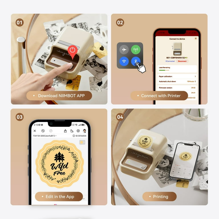 NIIMBOT B21 Portable Bluetooth Label Maker & Thermal Printer