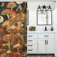 thumbnail image 5 of Mushroom Butterfly Flower Shower Curtain , Enchanted Forest Scenic Bathroom Decor Sets, Waterproof Fabric with Hooks, 5 of 7
