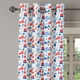 thumbnail image 2 of Ambesonne Lighthouse Grommet Curtain, Animal Pattern Shell, 50" x 120", Blue Red White, 2 of 6