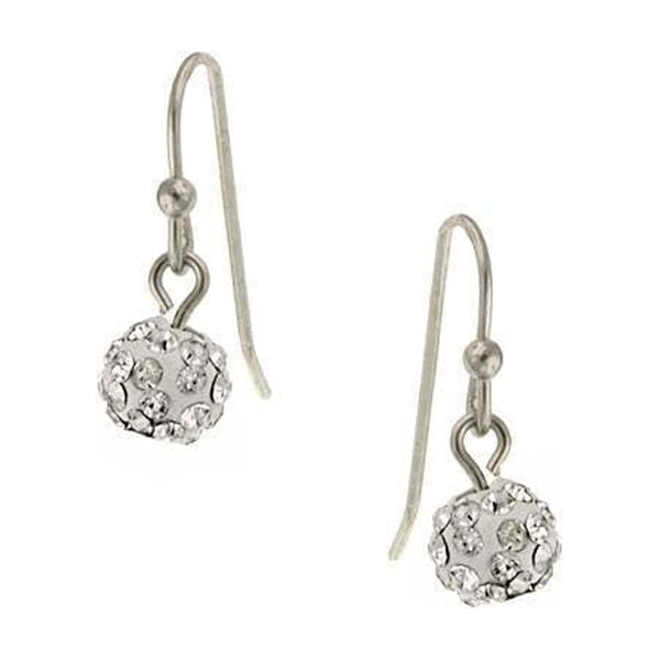 1928 Jewelry Women's Minimalist Fireball Pave Light Rose Pink Crystal Drop Earrings