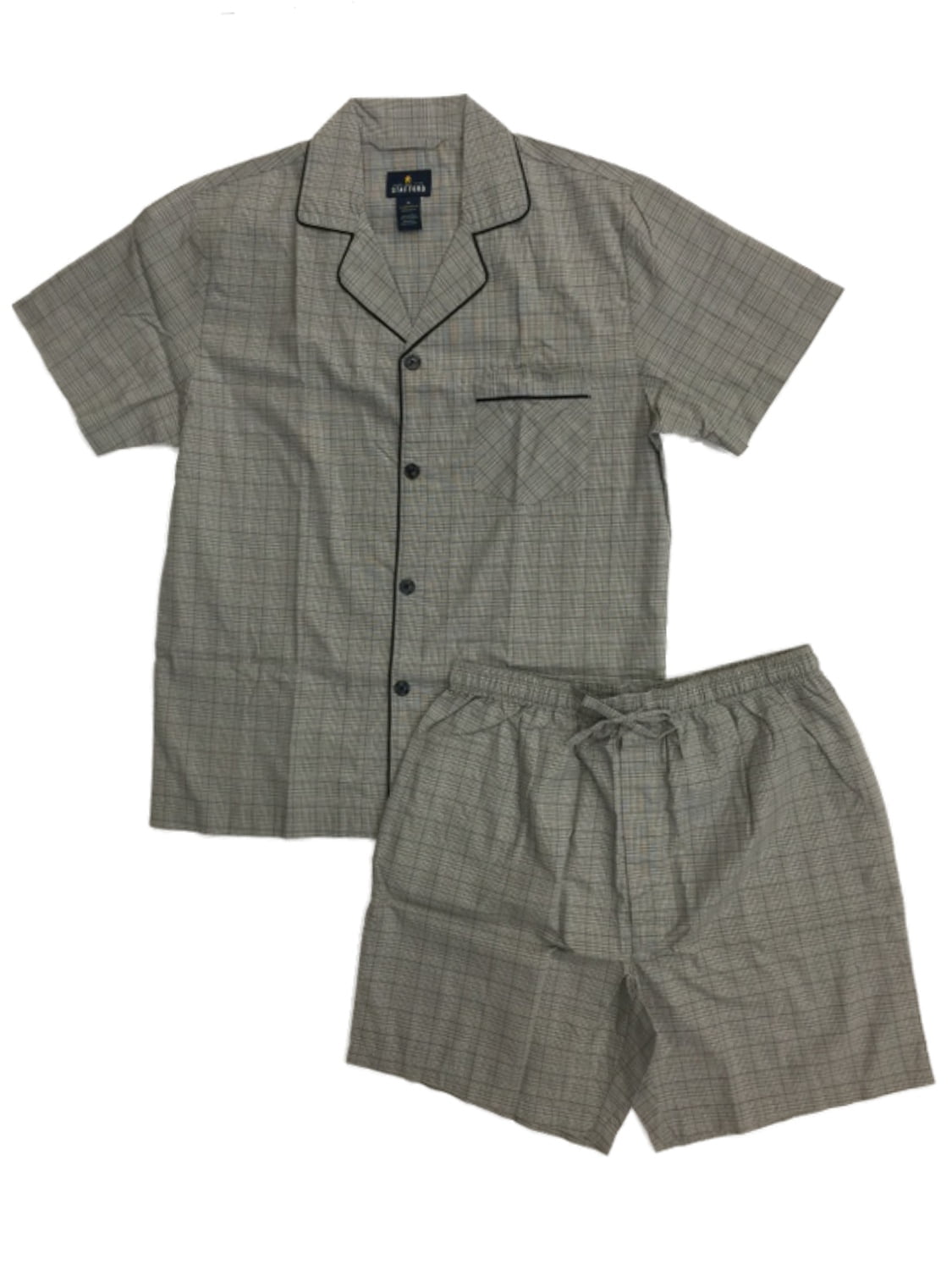 Hanes Men's Short Sleeve Pajama Set w/Woven Knit Pants S-5XL 3 COLORS 