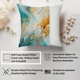 thumbnail image 2 of Ethan Taylor Abstract Throw Pillow Soft Cushion Cover 'Ephemeral Dance Paint Brush Strokes Modern' Transitional Pattern Decorative Square Accent Pillow Case, 18x18 Inches, Blue, Orange, 2 of 5