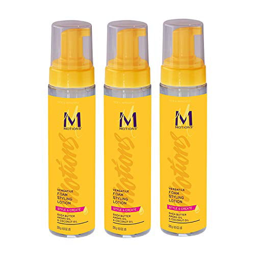 Motions Style and Create Versatile Foam Styling Lotion (3 Pack) - For Use  on All Hair Types, Lightweight Formula, Contains Shea Butter, Argan Oil,  Coconut Oil,  oz 