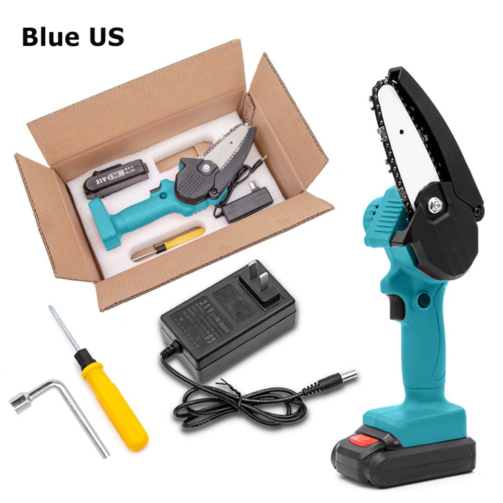 550W 4'' Mini Cordless Electric Chainsaw Garden Wood Cutter Rechargeable KD 