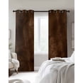 thumbnail image 2 of Retro Wooden Board Blackout Curtains for Bedroom, Thermal Insulated Drapes, Western Country Farmhouse Brown Wood Black Out Curtains 63 Inch Long Room Darkening Kitchen Curtains 42"x63" 2 Panels, 2 of 8