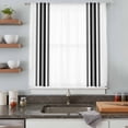 thumbnail image 5 of Black White Stripe, Sheer Curtains 54 Inches Long, Abstract Geometric Light Filering Curtains, Breathable Simi Curtain Privacy Drapes for Kitchen Bathroom Nursery Lightweight Small Window Treatment, 5 of 9