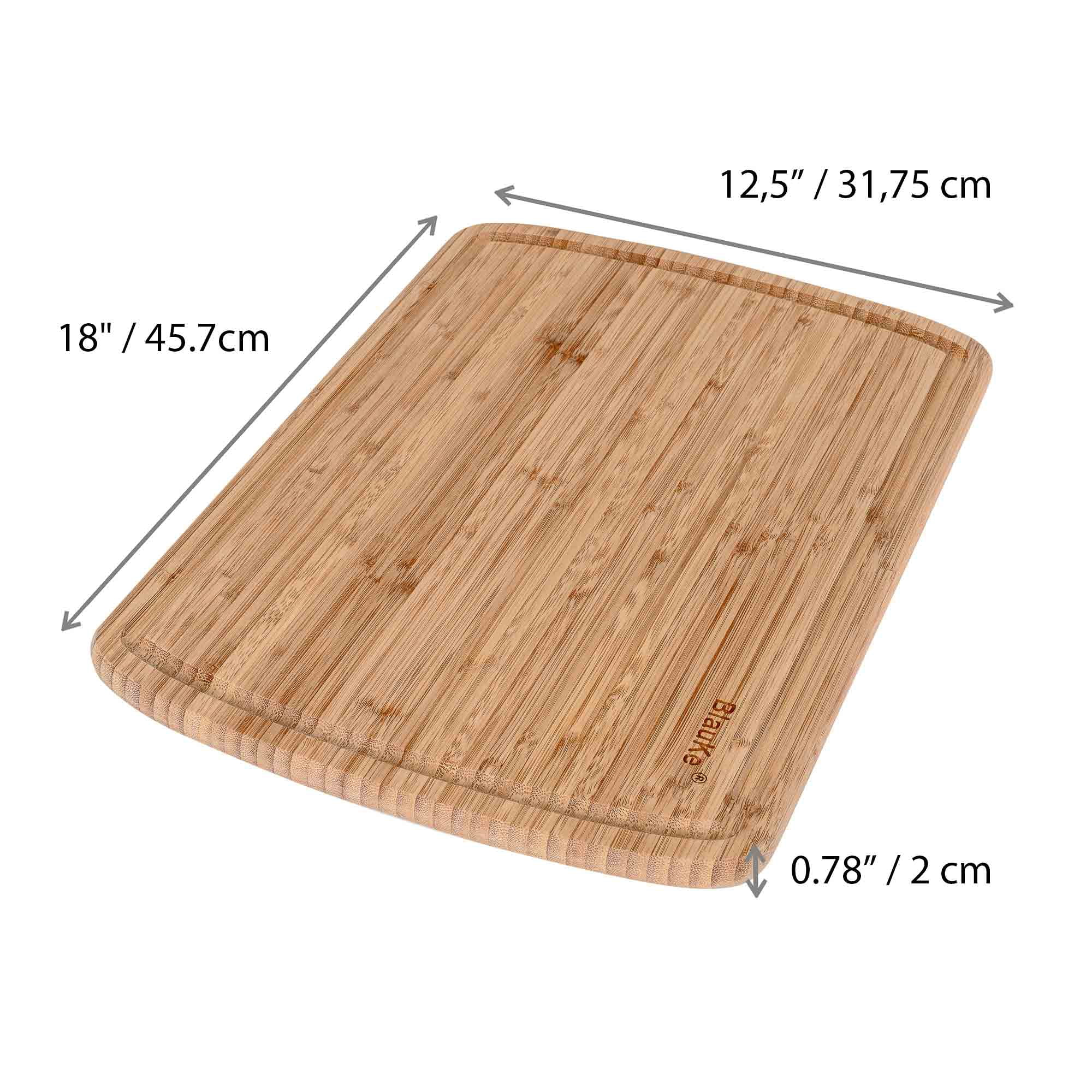BlauKe® Wood Cutting Board for Kitchen – 18x12" Extra Large Bamboo Cutting Board with Juice Groove – Wooden Chopping Board, Serving Tray, Butcher Block