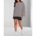 thumbnail image 7 of Womens Oversized Crewneck Long Sleeve Shirts Pullover Sweatshirts, 7 of 7