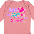 thumbnail image 4 of Inktastic 100 Days of School in Pink and Purple with Crown Girls Long Sleeve Baby Bodysuit, 4 of 5