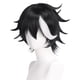 thumbnail image 2 of Peluca para cosplay, corta y despeinada, con mechas en blanco y negro, 30 cm, 2 of 3