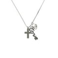 thumbnail image 2 of Delight Jewelry Stainless Steel 5/8" Cross - - Love and Lock Charm Necklace, 18"+1", 2 of 4
