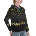 thumbnail image 6 of Wukai Happy New Year Print Womens Hoodies Fleece Sweatshirts Long Sleeve Sweaters Pullover Fall Outfits Winter Clothes-X-Large, 6 of 7