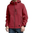 thumbnail image 5 of Fiaer Raincoat Women Lightweight Waterproof Rain Jackets Packable Oversized Loose Fit Long Sleeve Outdoor Windbreaker Hooded Tops Red XL, 5 of 6