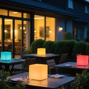 8 Inch LED Cube Light – Soft Blue Glow, Rechargeable Mood Lamp For Indoor Decor