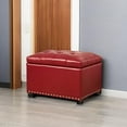 thumbnail image 5 of Joveco Leather Storage Ottoman, 24" Rectangle Square  Foot Rest Stool for Bedroom Living Room, Red, 5 of 8