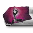 thumbnail image 3 of Colorful Soft Flannel Fleece Throw Blanket, Maroon Silhouette of a Yoga Woman with Cores with Neon Featured Bohemian Design, Cozy Plush for Indoor and Outdoor Use, 60" x 80", Pink Black, by Ambesonne, 3 of 6