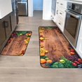 thumbnail image 3 of Kitchen Rug Sets 2 Pieces Non Slip Rugs Kitchen Mats for Floor 17"x48"+17"x30" Washable Hallway Laundry Room Runner Rug Standing Mat Carpet Home Decor Fruit, 3 of 6