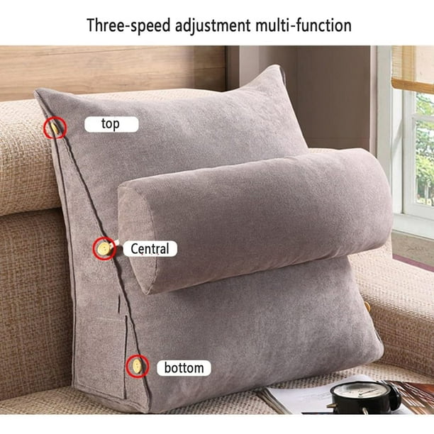 Almohada de cuna Soporte de espalda Almohada triangular Almohada angular Cojin elastico Almohada de lectura ajustable Cojin de descanso para sofa cama