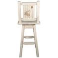 thumbnail image 4 of Homestead Collection Counter Height Barstool w/ Back & Swivel w/ Laser Engraved Wolf Design, Ready to Finish, 4 of 11