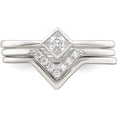thumbnail image 5 of Sterling Silver Polished Square Cz 3 Ring Set (Size 8) Made In Thailand qr7289-8, 5 of 5