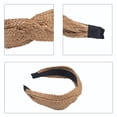 thumbnail image 3 of Diademas para mujer, diademas anudadas de paja, diademas anchas bohemias de verano para mujer, accesorios para herramientas de peinado, 3 of 5