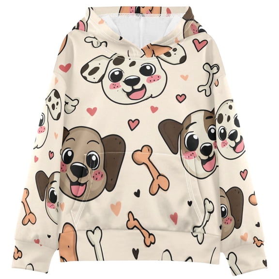DIXRUYEE Youth Hoodie Pullover Sweatshirt Puppy Parade Doodles Printed