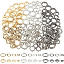 About 96 Sets Micro Pave Rhinestone Metal Eyelets 6mm 9mm 14mm Brass Grommet Eyelet Fittings Grommets Kit for DIY Shoes Clothes Bag Leathers Belt Crafts 3 Colors